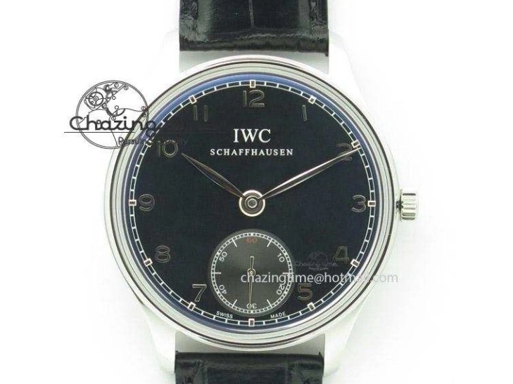 MIROTIME 0407 Portuguese IW544404 SS Gray Dial On Black Leather Strap A Practical 7259